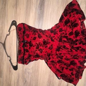 Floral Red Lace Baddie Dress